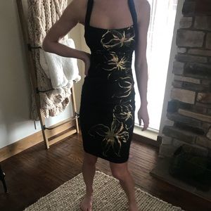 Black and gold dress